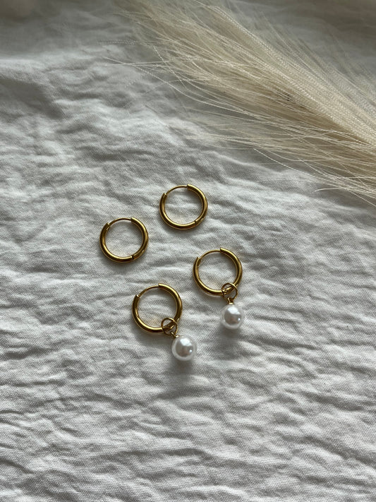 Pearls hoops